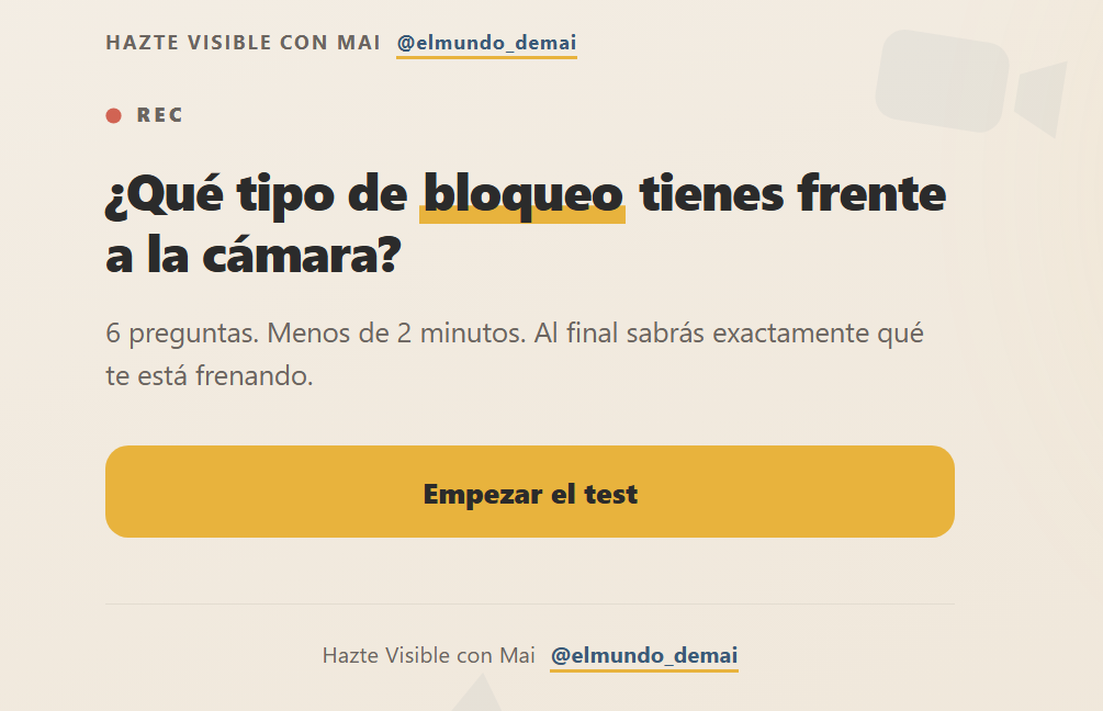 Portada del test gratuito sobre bloqueos frente a la cámara