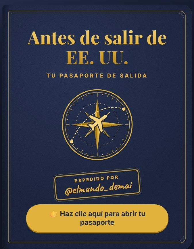 Portada real del pasaporte digital Antes de salir de EE. UU.
